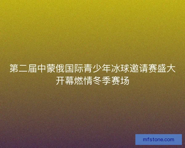 第二届中蒙俄国际青少年冰球邀请赛盛大开幕燃情冬季赛场